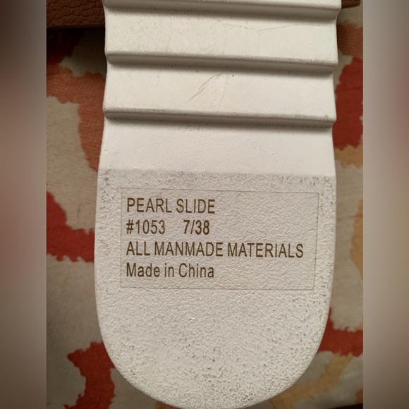 Seven 7 For All Mankind Vegan Leather Pearl Slides Sandals SZ US 7 EU 38 - Picture 12 of 14